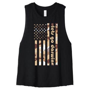 Lets Go Darwin LetS Go Darwin American Flag Women's Racerback Cropped Tank