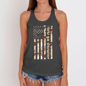 Lets Go Darwin LetS Go Darwin American Flag Women's Knotted Racerback Tank