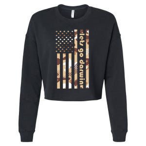 Lets Go Darwin LetS Go Darwin American Flag Cropped Pullover Crew