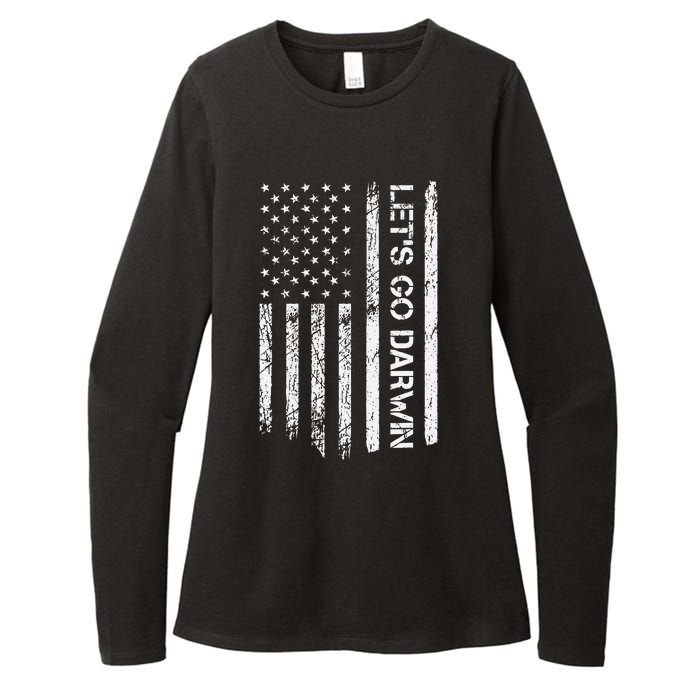 Lets Go Darwin Us Flag Vintage Womens CVC Long Sleeve Shirt