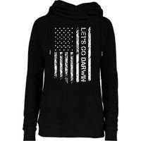 Lets Go Darwin Us Flag Vintage Womens Funnel Neck Pullover Hood