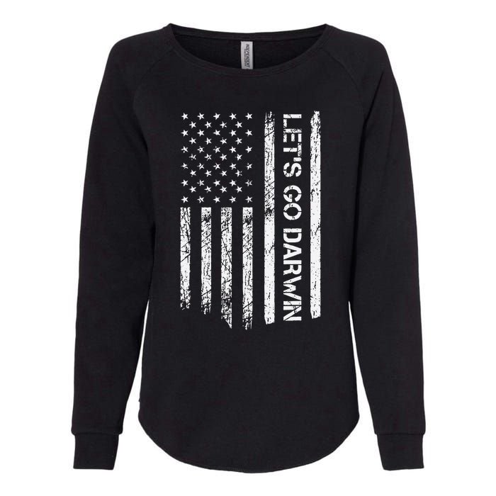 Lets Go Darwin Us Flag Vintage Womens California Wash Sweatshirt