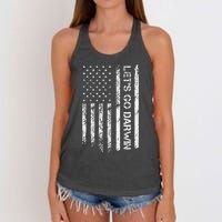 Lets Go Darwin Us Flag Vintage Women's Knotted Racerback Tank