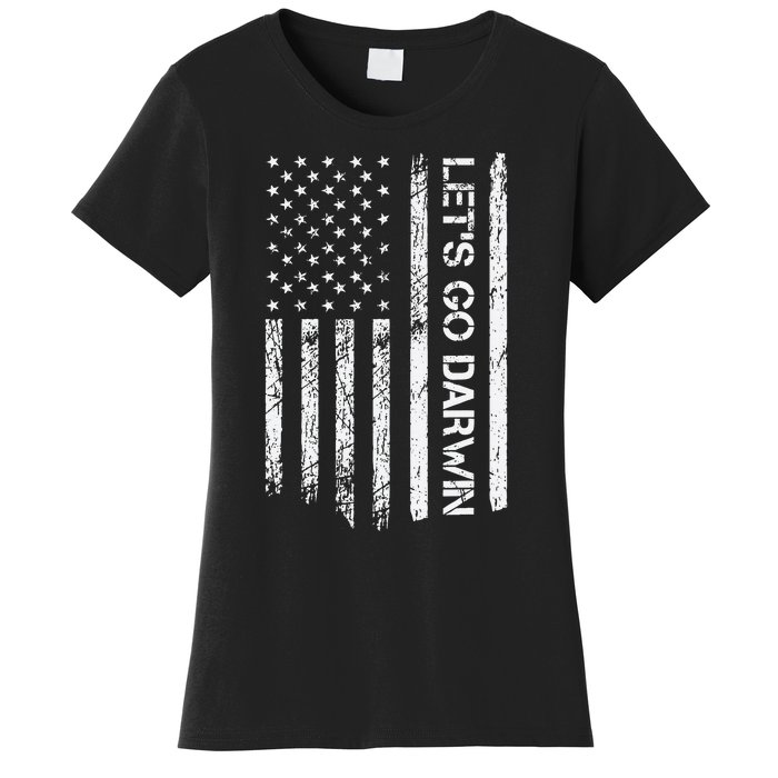 Lets Go Darwin Us Flag Vintage Women's T-Shirt