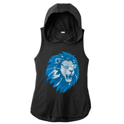 Lets Go Detroit Football Sports Fan Ladies PosiCharge Tri-Blend Wicking Draft Hoodie Tank