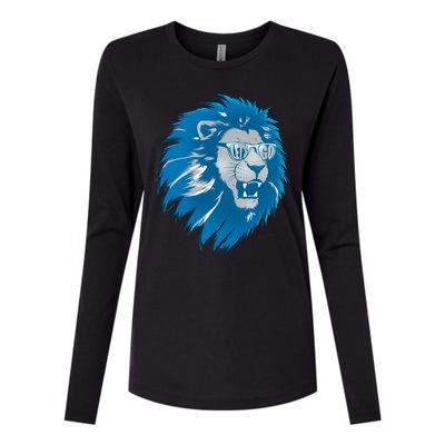 Lets Go Detroit Football Sports Fan Womens Cotton Relaxed Long Sleeve T-Shirt