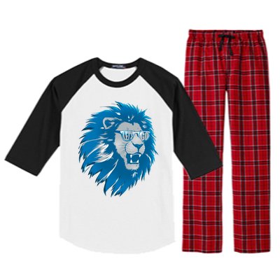 Lets Go Detroit Football Sports Fan Raglan Sleeve Pajama Set