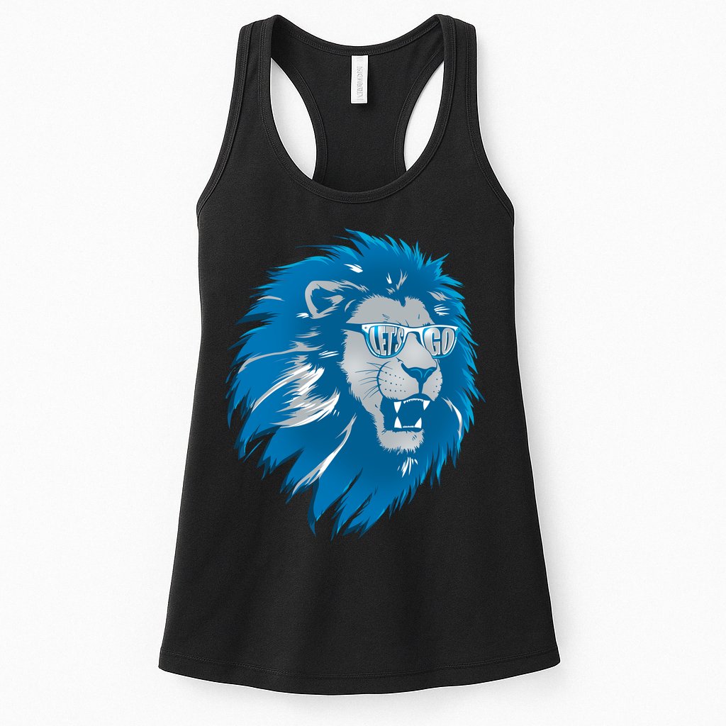 Lets Go Detroit Football Sports Fan Womens Tank Top