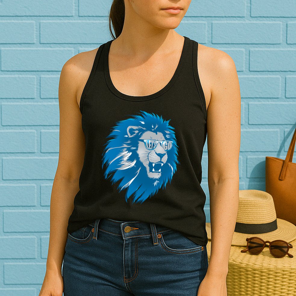 Lets Go Detroit Football Sports Fan Womens Tank Top