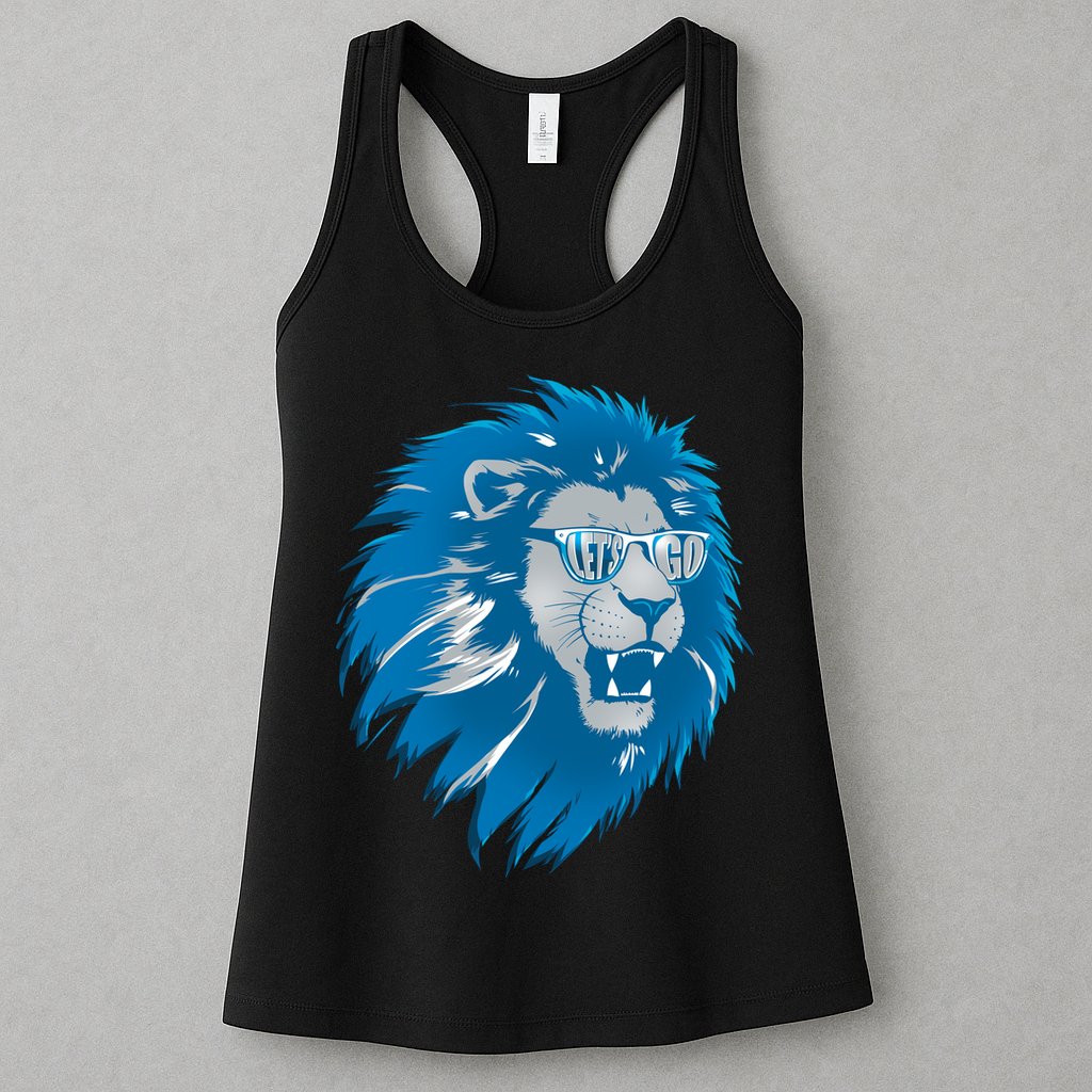 Lets Go Detroit Football Sports Fan Womens Tank Top