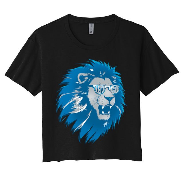 Lets Go Detroit Football Sports Fan Women's Crop Top Tee