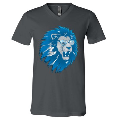 Lets Go Detroit Football Sports Fan V-Neck T-Shirt