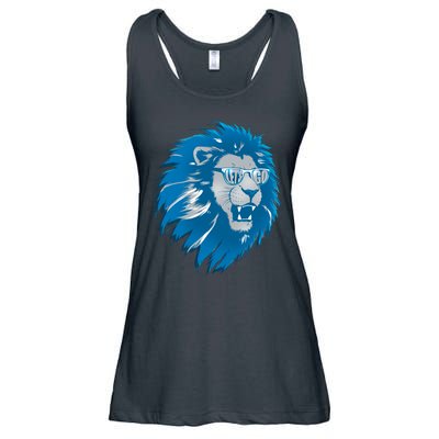 Lets Go Detroit Football Sports Fan Ladies Essential Flowy Tank