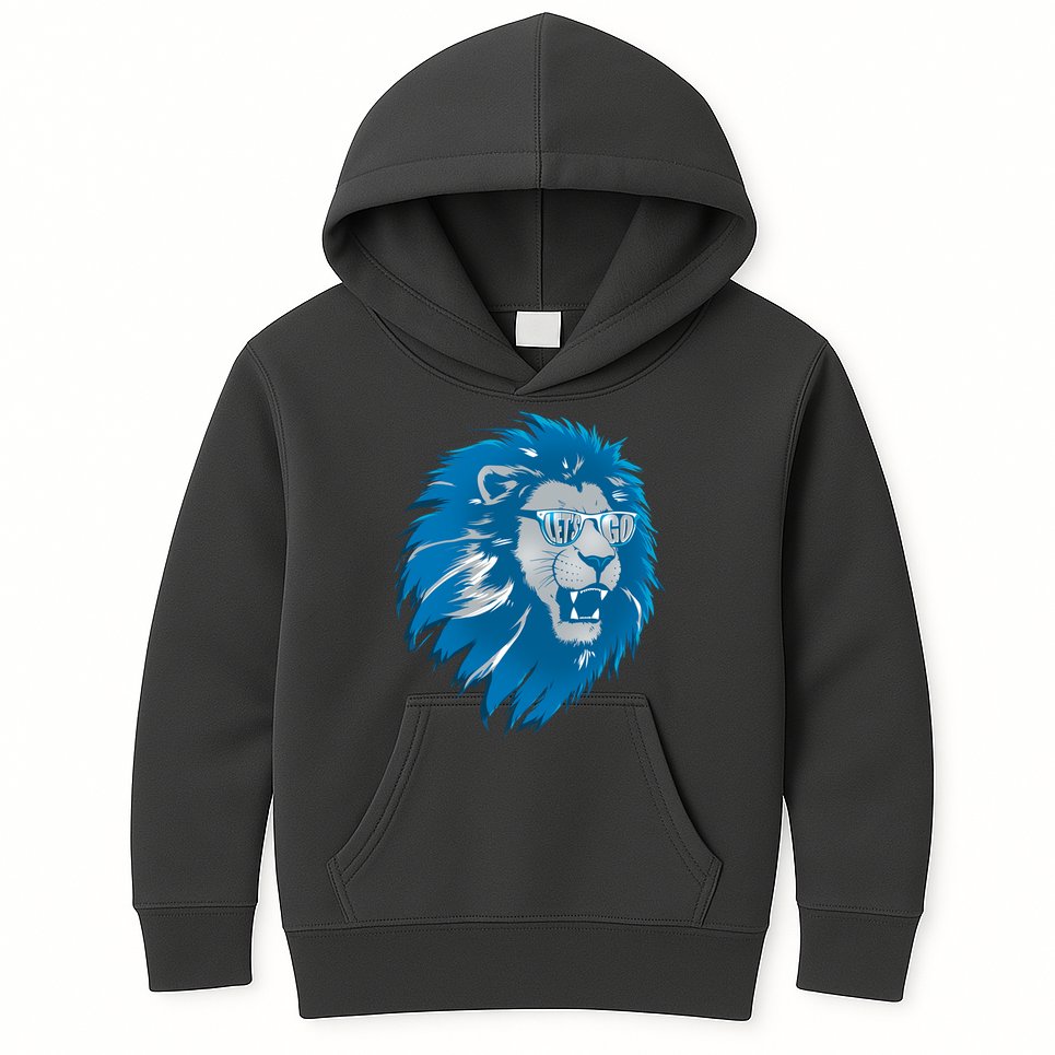 Lets Go Detroit Football Sports Fan Kids Hoodie