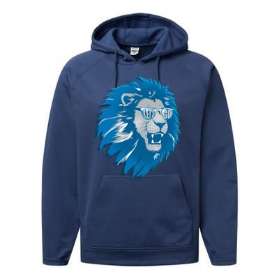 Lets Go Detroit Football Sports Fan Performance Fleece Hoodie