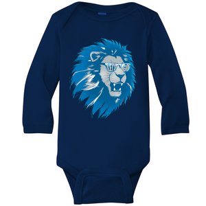 Lets Go Detroit Football Sports Fan Baby Long Sleeve Bodysuit