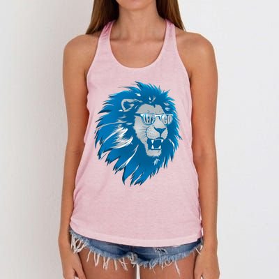 Lets Go Detroit Football Sports Fan Women's Knotted Racerback Tank