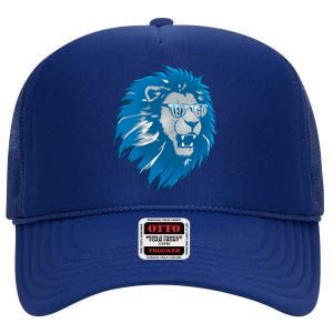 Lets Go Detroit Football Sports Fan High Crown Mesh Back Trucker Hat