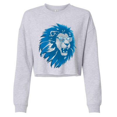 Lets Go Detroit Football Sports Fan Cropped Pullover Crew