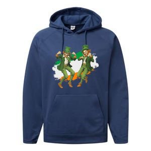 Leprechauns Gridd Dance St Patricks Day Irish Flag Performance Fleece Hoodie