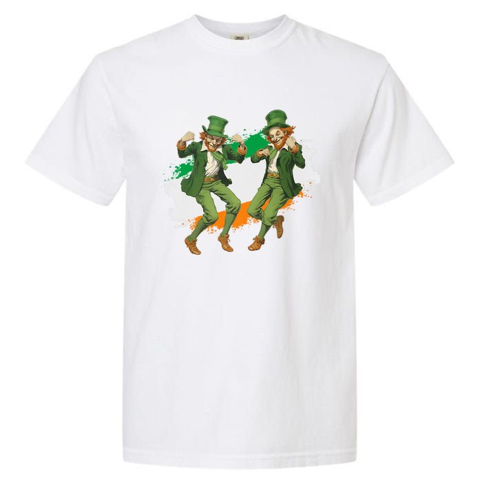 Leprechauns Gridd Dance St Patricks Day Irish Flag Garment-Dyed Heavyweight T-Shirt