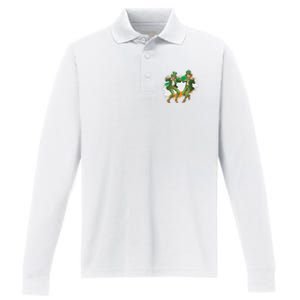 Leprechauns Gridd Dance St Patricks Day Irish Flag Performance Long Sleeve Polo