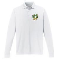 Leprechauns Gridd Dance St Patricks Day Irish Flag Performance Long Sleeve Polo