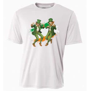 Leprechauns Gridd Dance St Patricks Day Irish Flag Cooling Performance Crew T-Shirt