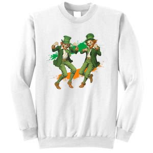 Leprechauns Gridd Dance St Patricks Day Irish Flag Sweatshirt