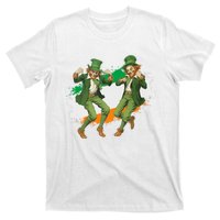 Leprechauns Gridd Dance St Patricks Day Irish Flag T-Shirt