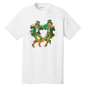 Leprechauns Gridd Dance St Patricks Day Irish Flag Tall T-Shirt