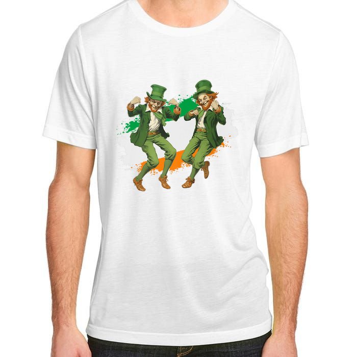 Leprechauns Gridd Dance St Patricks Day Irish Flag Adult ChromaSoft Performance T-Shirt