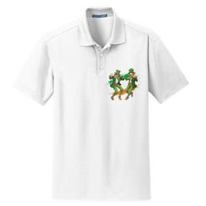 Leprechauns Gridd Dance St Patricks Day Irish Flag Dry Zone Grid Polo