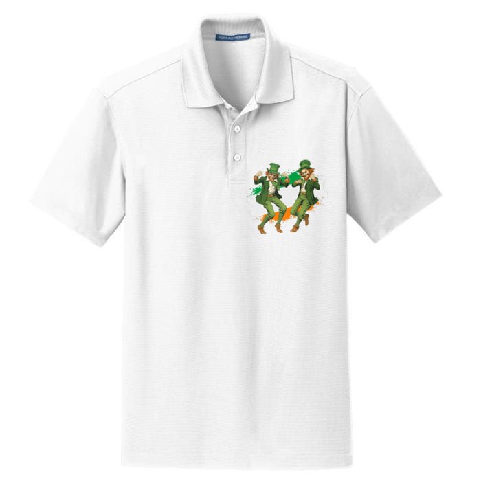 Leprechauns Gridd Dance St Patricks Day Irish Flag Dry Zone Grid Polo