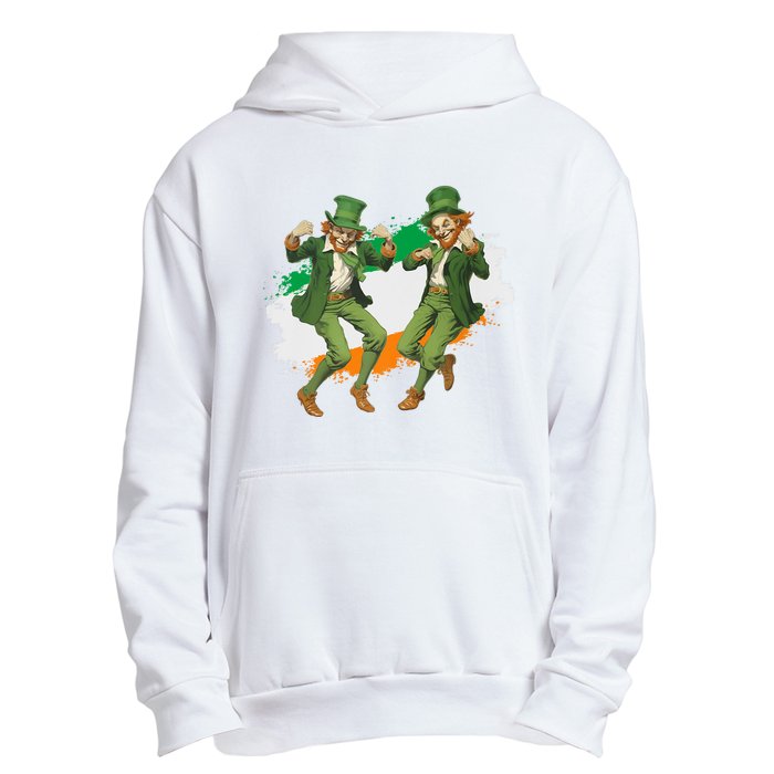 Leprechauns Gridd Dance St Patricks Day Irish Flag Urban Pullover Hoodie