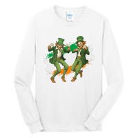 Leprechauns Gridd Dance St Patricks Day Irish Flag Tall Long Sleeve T-Shirt