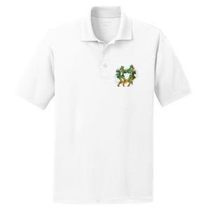 Leprechauns Gridd Dance St Patricks Day Irish Flag PosiCharge RacerMesh Polo