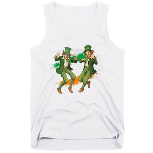 Leprechauns Gridd Dance St Patricks Day Irish Flag Tank Top