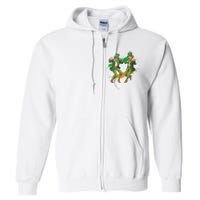 Leprechauns Gridd Dance St Patricks Day Irish Flag Full Zip Hoodie