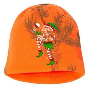 LetS Get Elfed Up Funny Ing Christmas Cheers Holiday Cute Gift Kati - Camo Knit Beanie