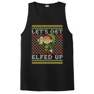 LetS Get Elfed Up Funny Ing Drunk Elf Ugly Christmas Gift PosiCharge Competitor Tank