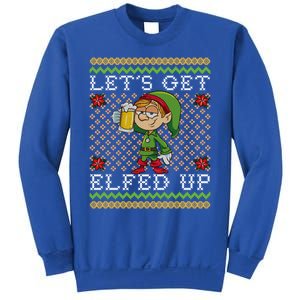 LetS Get Elfed Up Funny Ing Drunk Elf Ugly Christmas Gift Sweatshirt