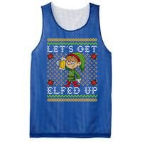 LetS Get Elfed Up Funny Ing Drunk Elf Ugly Christmas Gift Mesh Reversible Basketball Jersey Tank