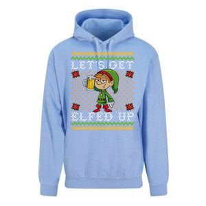 LetS Get Elfed Up Funny Ing Drunk Elf Ugly Christmas Gift Unisex Surf Hoodie