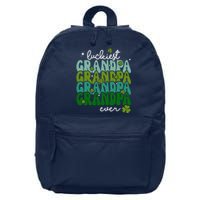 Luckiest Grandpa Ever Groovy Retro St Patrick's Day 16 in Basic Backpack