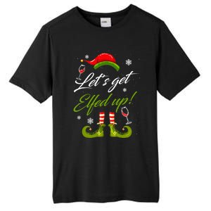 Let's Get Elfed Up Wine Drinking Christmas Tall Fusion ChromaSoft Performance T-Shirt