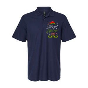 Let's Get Elfed Up Wine Drinking Christmas Softstyle Adult Sport Polo