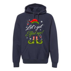 Let's Get Elfed Up Wine Drinking Christmas Premium Hoodie