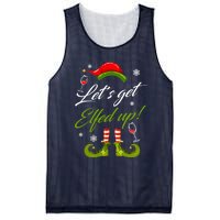 Let's Get Elfed Up Wine Drinking Christmas Mesh Reversible Basketball Jersey Tank