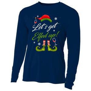 Let's Get Elfed Up Wine Drinking Christmas Cooling Performance Long Sleeve Crew